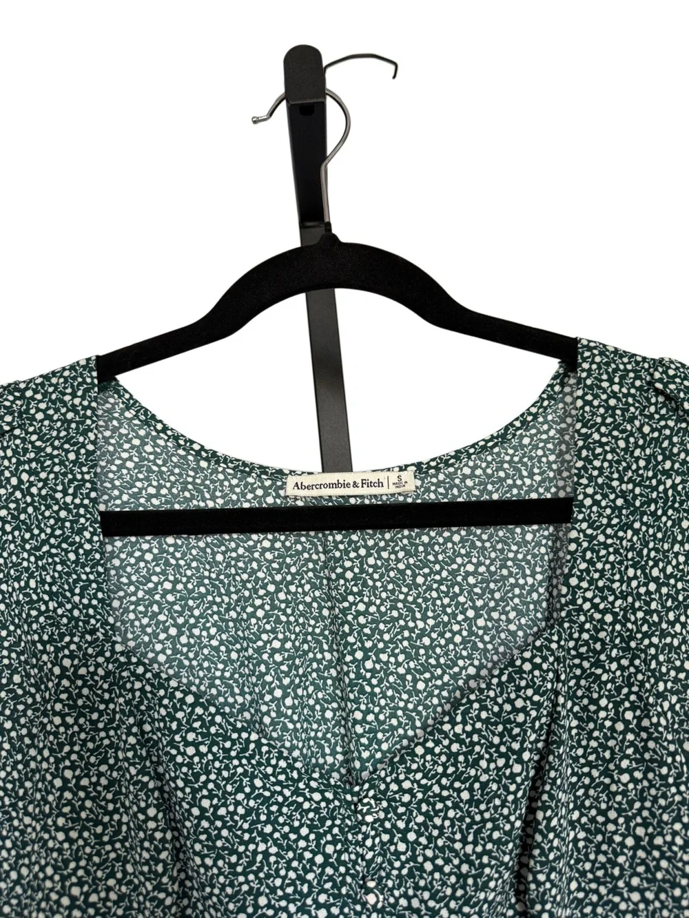 Abercrombie & Fitch Boho Floral Puff Sleeve Sweetheart Neck Button Down Size S